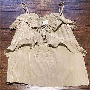 Elegant Beige Ruffle Top